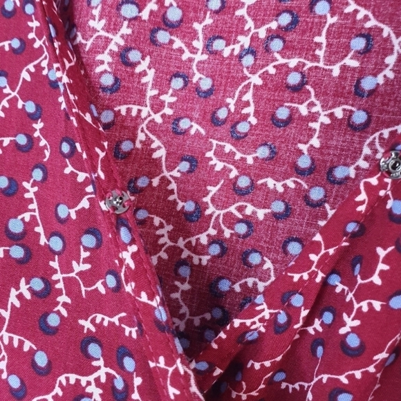 TALBOTS Faux Wrap Shirt Long‎ Sleeve Red Women's Size S/P - Picture 6 of 16